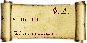 Virth Lili névjegykártya